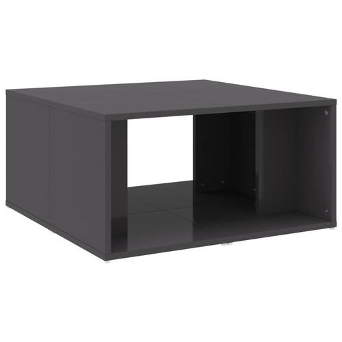 Sofabord 4 stk. 33x33x33 cm konstrueret træ grå højglans