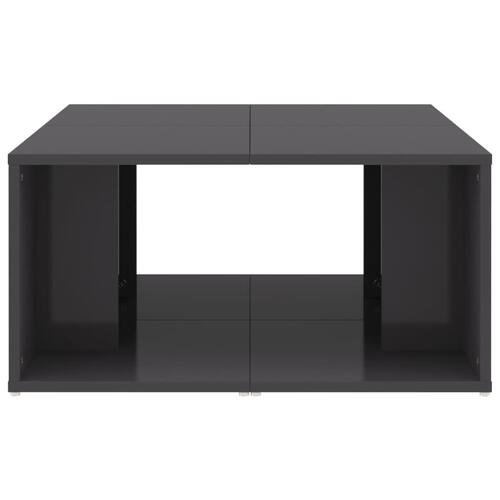 Sofabord 4 stk. 33x33x33 cm konstrueret træ grå højglans
