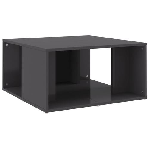 Sofabord 4 stk. 33x33x33 cm konstrueret træ grå højglans