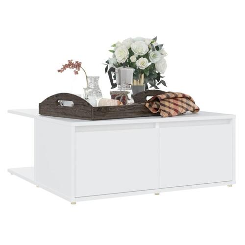 Sofabord 80x80x31 cm konstrueret træ hvid