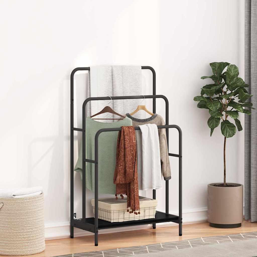 Tøjstativ med hylde Sort eg 60 x 30 x 100.5 cm Konstrueret træ