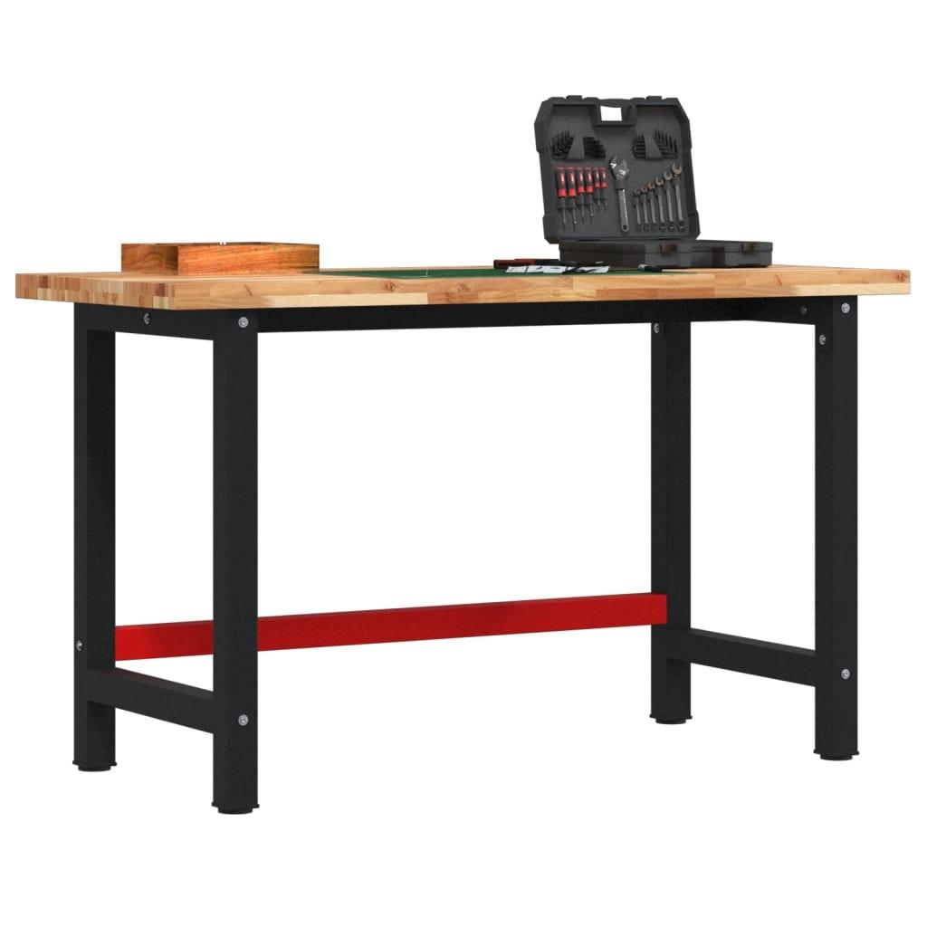 Arbejdsbænk 140×60×83 cm - massivt akacietræ, rektangulær billede
