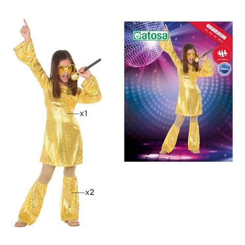 Kostume til børn Disco Gylden (2 Dele) (3 stk) 7-9 år
