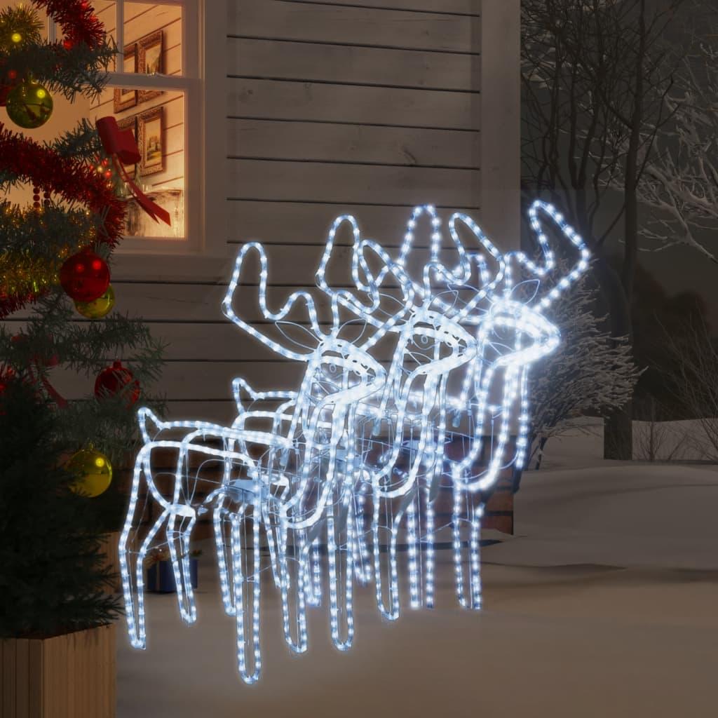 Julerensdyr med bevægelige hoveder 3 stk. 76x42x87 cm varm hvid