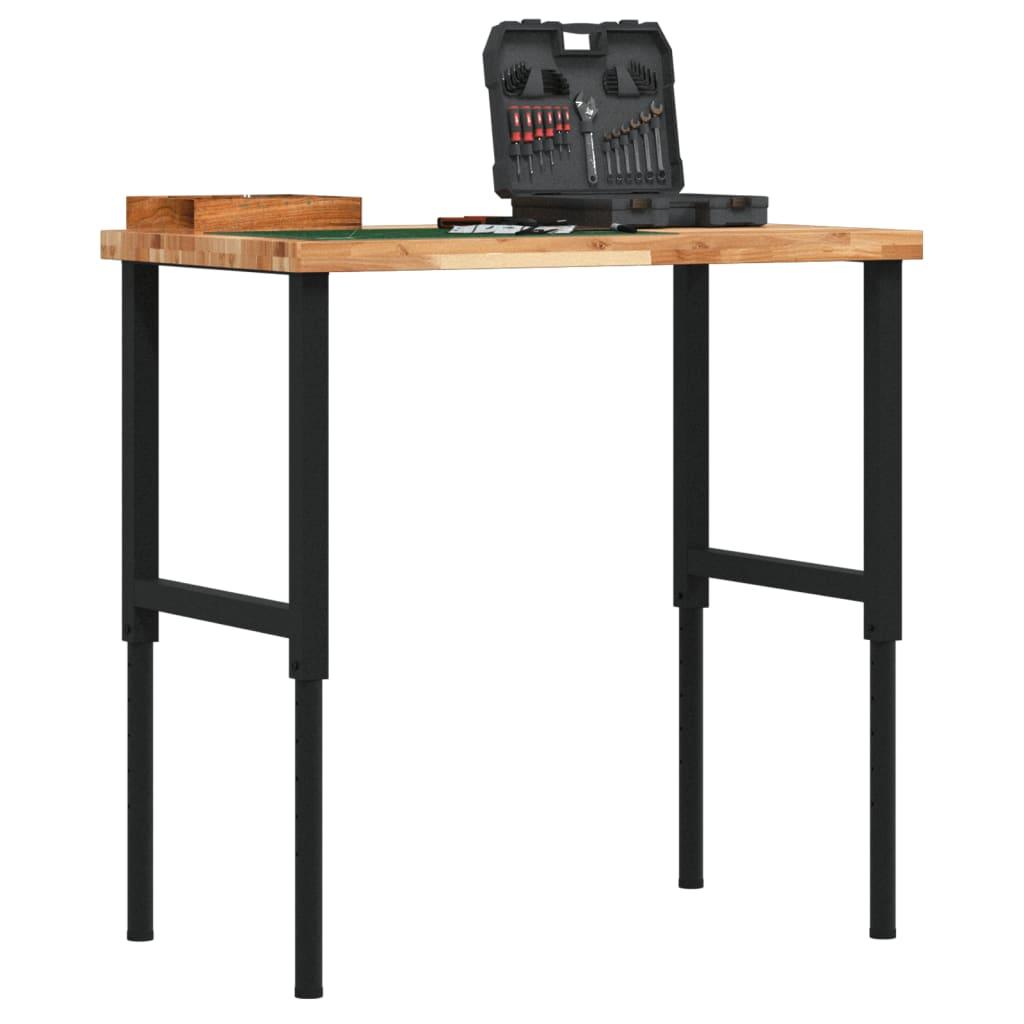 Arbejdsbænk 100x60x(73-99,5) cm massivt bøgetræ rektangulær billede