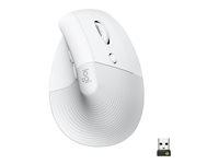 Ergonomisk mus Logitech Lift Vertical – trådløs, off‑white