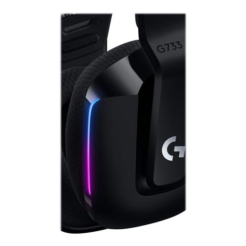 Gaming headset trådløst – Logitech G733 LIGHTSPEED RGB (sort)
