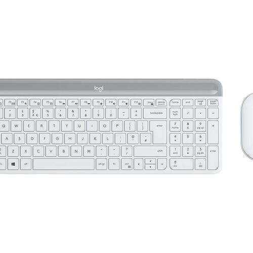 Trådløst tastatur og mus – Logitech Slim Wireless Combo MK470 (Nordisk, off-white)
