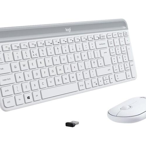 Trådløst tastatur og mus – Logitech Slim Wireless Combo MK470 (Nordisk, off-white)