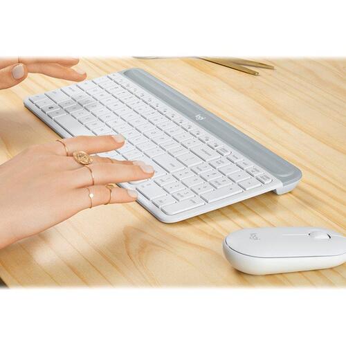 Trådløst tastatur og mus – Logitech Slim Wireless Combo MK470 (Nordisk, off-white)