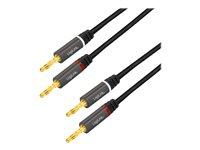 Audiokabel bananstik til bananstik 3 m - LogiLink, sort