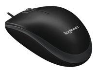 Kablet mus Logitech B100, optisk, sort