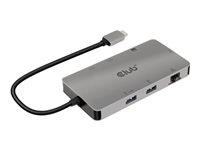 USB-C dockingstation – CLUB3D CSV-1593 8‑i‑1, grå