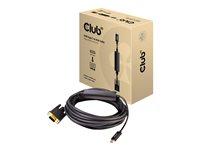 USB-C til VGA kabel 5 m - Club 3D aktiv adapterkabel, sort