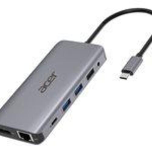 USB-C dockingstation Acer 12-i-1 Type-C adapter, sølv