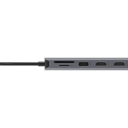 USB-C dockingstation Acer 12-i-1 Type-C adapter, sølv