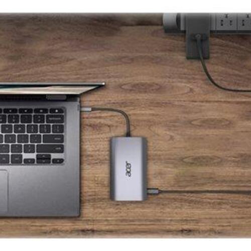 USB-C dockingstation Acer 12-i-1 Type-C adapter, sølv