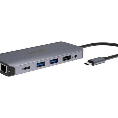 USB-C dockingstation Acer 12-i-1 Type-C adapter, sølv