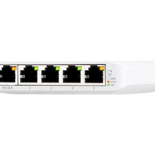 Gigabit switch Ubiquiti UniFi USW Flex Mini 5-porte med PoE+