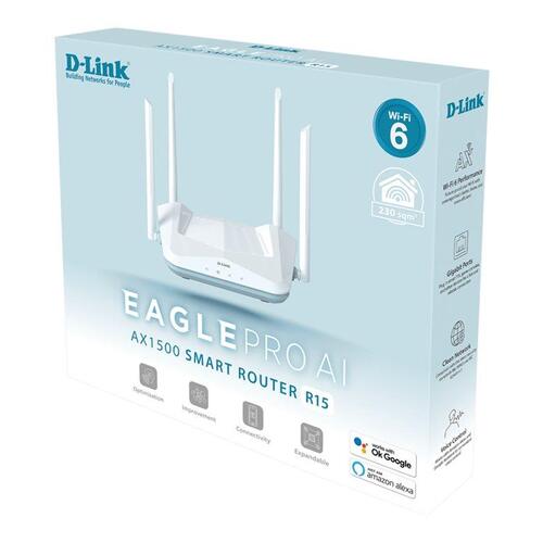 Wi-Fi 6 router D-Link R15 – Dual Band AX1500, 3-port switch