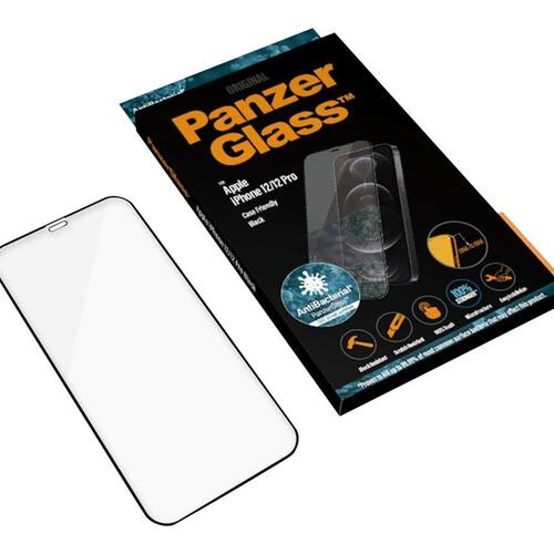 Skærmbeskyttelse glas PanzerGlass til iPhone 12/12 Pro – sort ramme, 6,1"