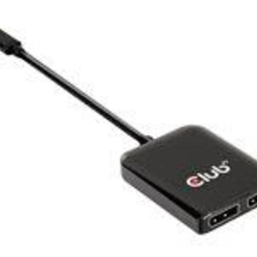 USB-C til 2x DisplayPort videoadapter 4K60 – Club 3D CSV-1555 (sort)