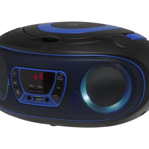 CD-afspiller boombox med Bluetooth – DENVER TCL-212BT, sort/blå