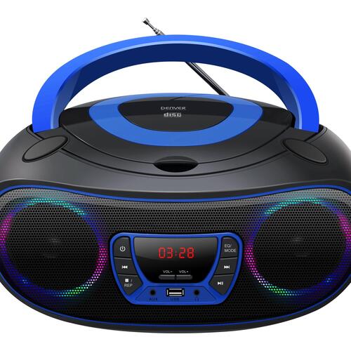 CD-afspiller boombox med Bluetooth – DENVER TCL-212BT, sort/blå