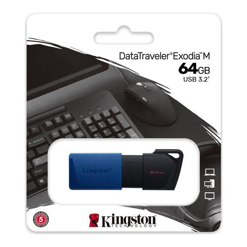 USB stik Kingston DataTraveler Exodia M 64 GB USB 3.2 Gen 1 – sort/blå