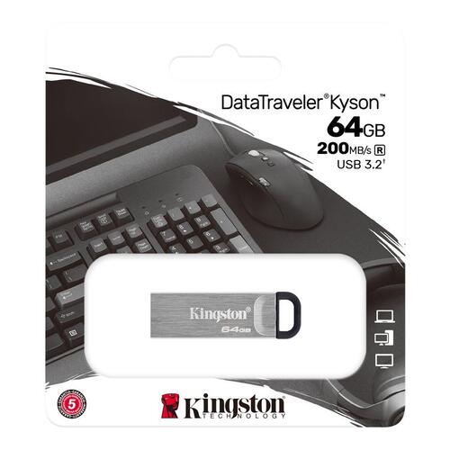 USB stick Kingston DataTraveler Kyson 64 GB USB 3.2 Gen 1 – sølv