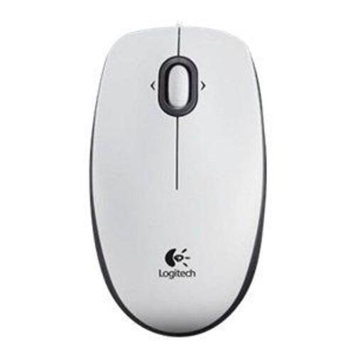 Computer mus Logitech B100, optisk, kablet, hvid