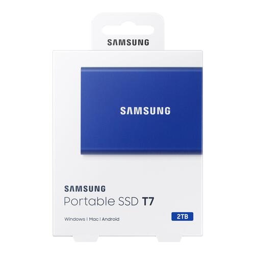 Ekstern SSD Samsung T7 2 TB – USB 3.2 Gen 2 (indigoblå)