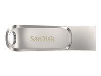 USB stik SanDisk Ultra Dual Drive Luxe 128 GB USB 3.1 Gen 1 / USB-C – sølv