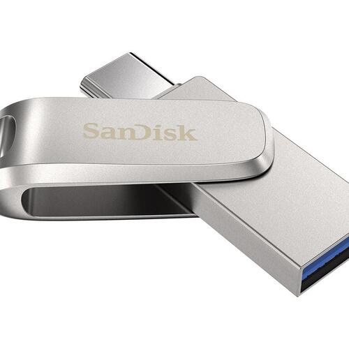 USB stik SanDisk Ultra Dual Drive Luxe 128 GB USB 3.1 Gen 1 / USB-C – sølv