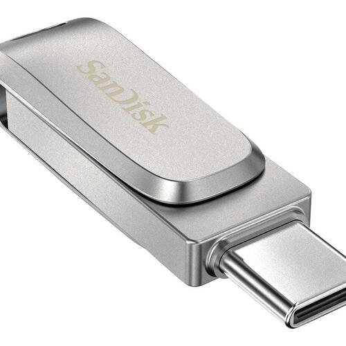 USB stik SanDisk Ultra Dual Drive Luxe 128 GB USB 3.1 Gen 1 / USB-C – sølv