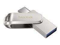 USB stik SanDisk Ultra Dual Drive Luxe 1 TB USB 3.2 Gen 1 / USB-C - Sølv billede