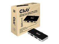 USB-C dockingstation Club3D 4-i-1 hub 4K HDMI – Sort