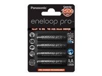 Genopladelige AA batterier Panasonic eneloop pro 2500 mAh - 4 stk. billede