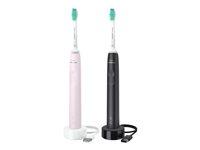 Elektrisk tandbørste Philips 3100 Series HX3675 - sort/sugar rose tandbørstesæt