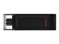 USB stik Kingston DataTraveler 70 256 GB USB-C 3.2 Gen 1 - Sort