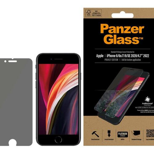 Skærmbeskyttelse PanzerGlass Privacy til iPhone 6/6s/7/8/SE (2. gen) – krystalklar