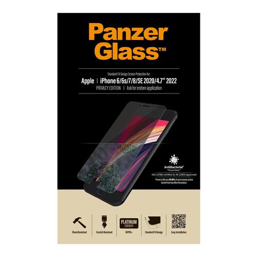 Skærmbeskyttelse PanzerGlass Privacy til iPhone 6/6s/7/8/SE (2. gen) – krystalklar