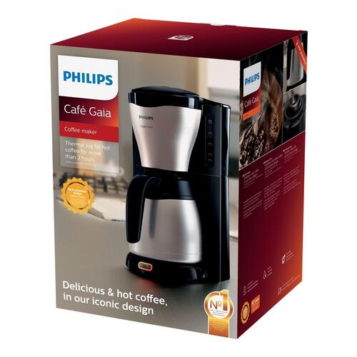 Kaffemaskine Philips Café Gaia HD7548, 1,2 l, metal/sort