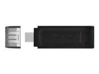 USB-C USB-stick Kingston DataTraveler 70 64 GB 3.2 Gen 1 – Sort