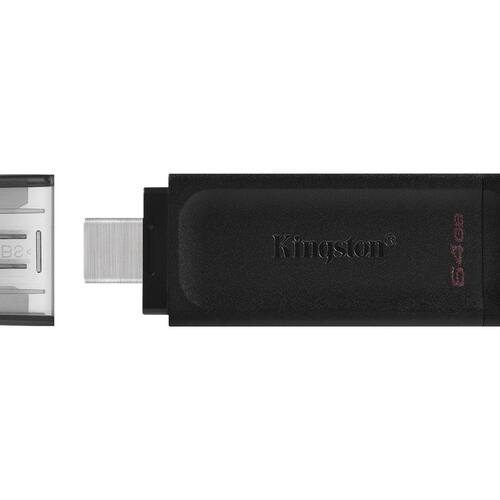 USB-C USB-stick Kingston DataTraveler 70 64 GB 3.2 Gen 1 – Sort