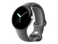 Smartwatch Google Pixel Watch - poleret sølv, L (trækul)