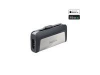 USB stik – SanDisk Ultra Dual 128 GB USB 3.1/USB‑C (grå)