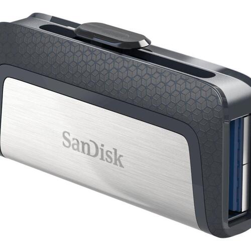 USB stik – SanDisk Ultra Dual 128 GB USB 3.1/USB‑C (grå)