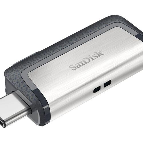 USB stik – SanDisk Ultra Dual 128 GB USB 3.1/USB‑C (grå)