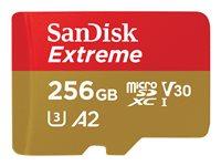 Hukommelseskort microSDXC - SanDisk Extreme 256 GB, op til 190 MB/s